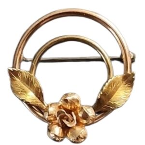 Vintage Rose Goldtone Floral Brooch